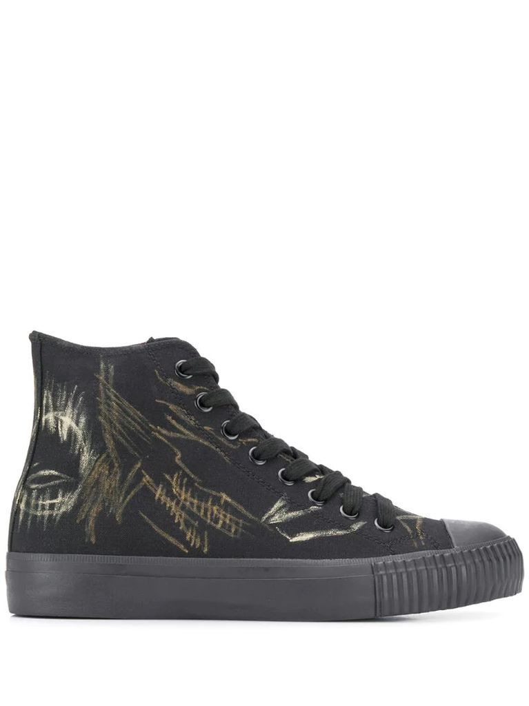 graphic print high-top sneakers