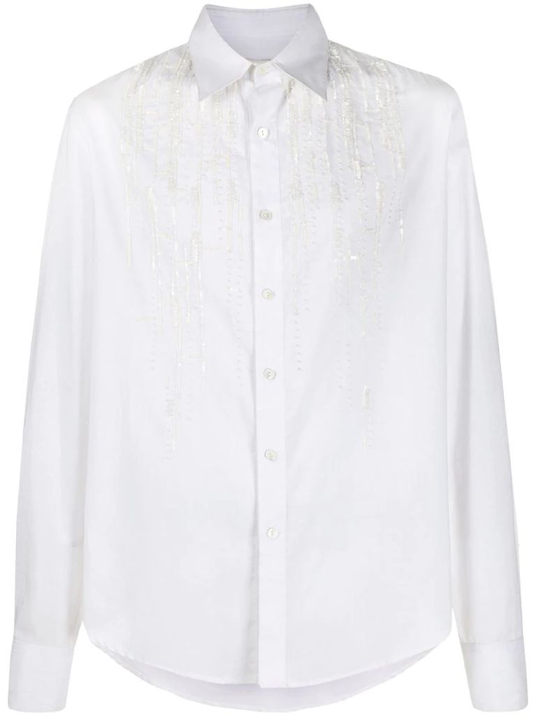 1990s sequin embroidery shirt