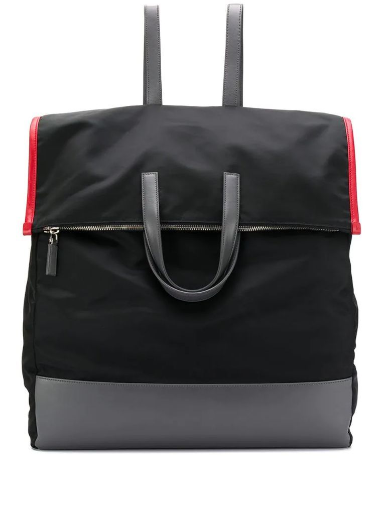 oversized panelled backpack