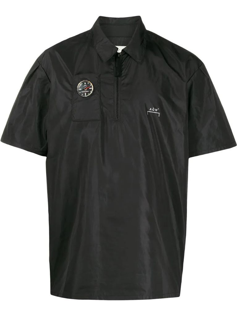 logo zipped polo shirt