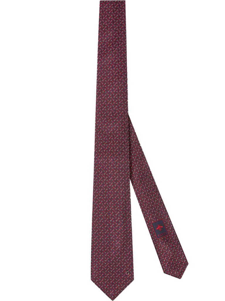 Horsebit silk tie