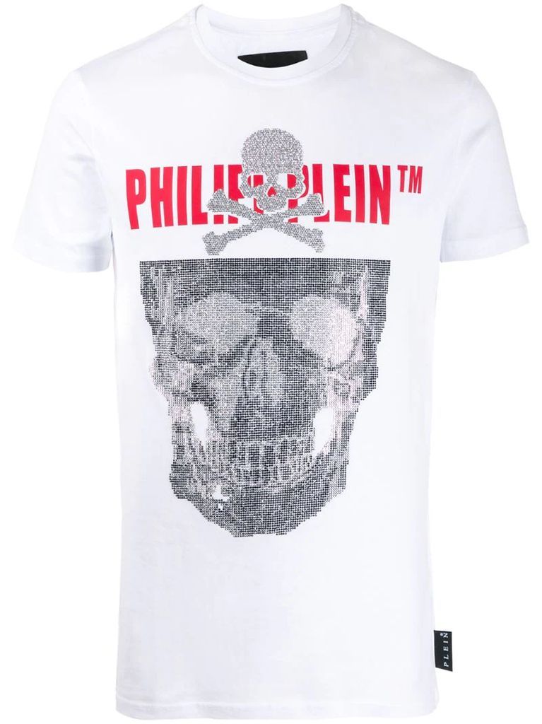 short sleeve skull embellished T-shirt