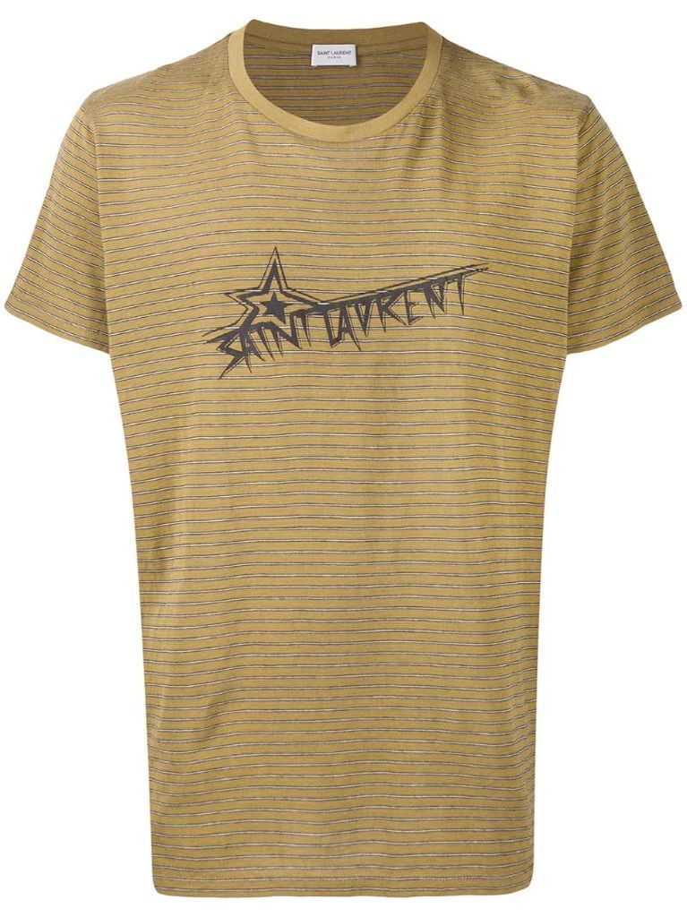 striped logo-print T-shirt