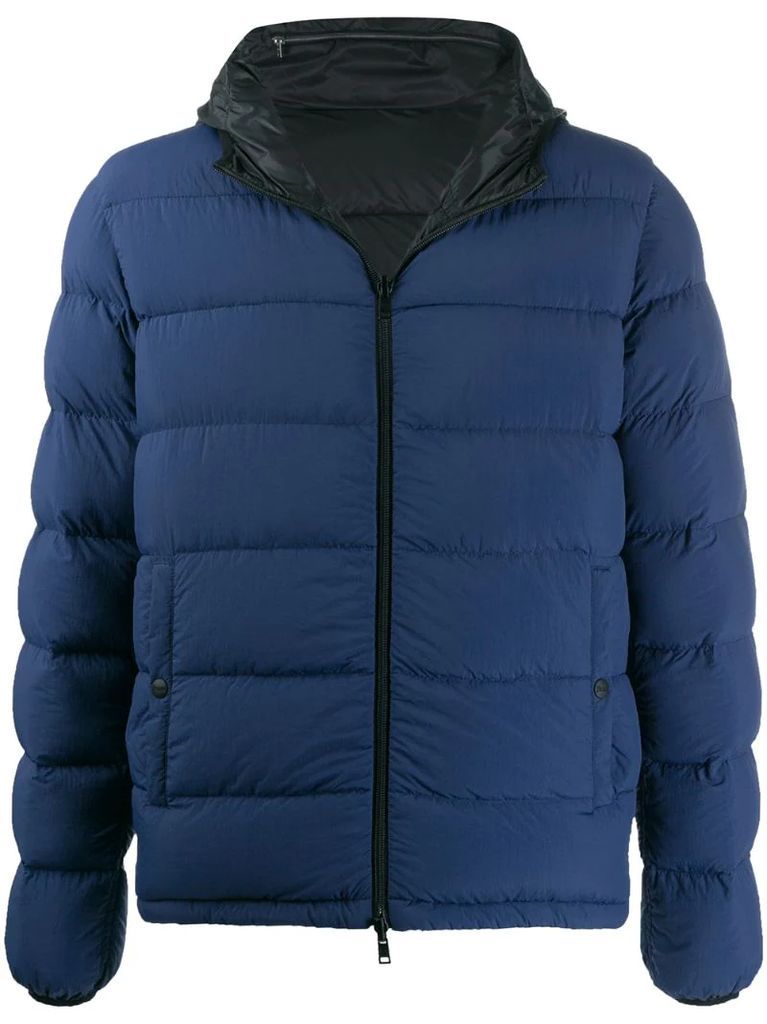 hooded zipped padded jacket