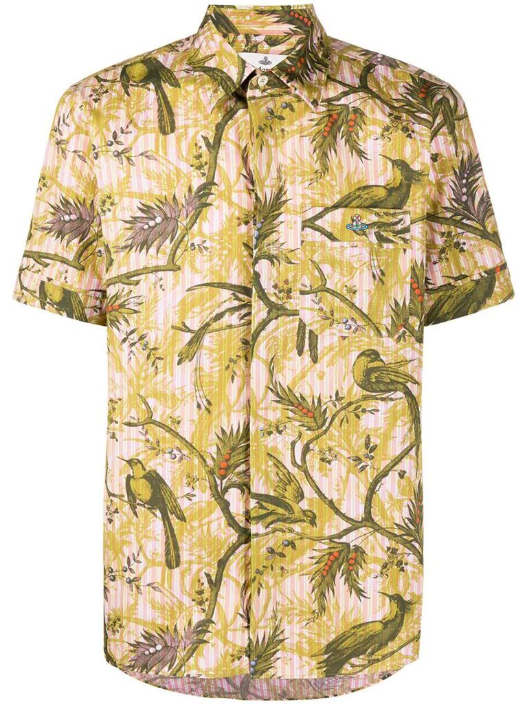 Paradise-print cotton shirt
