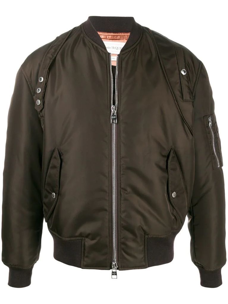 short zipped bomber jacket