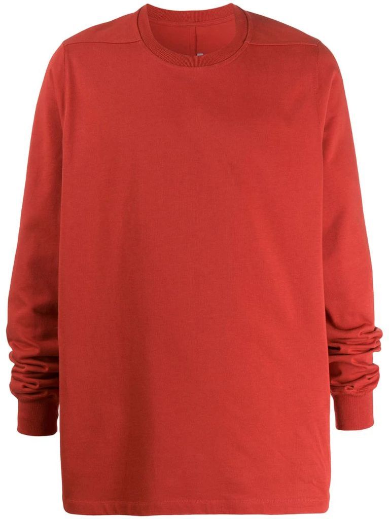 long-sleeve fitted sweatshirt