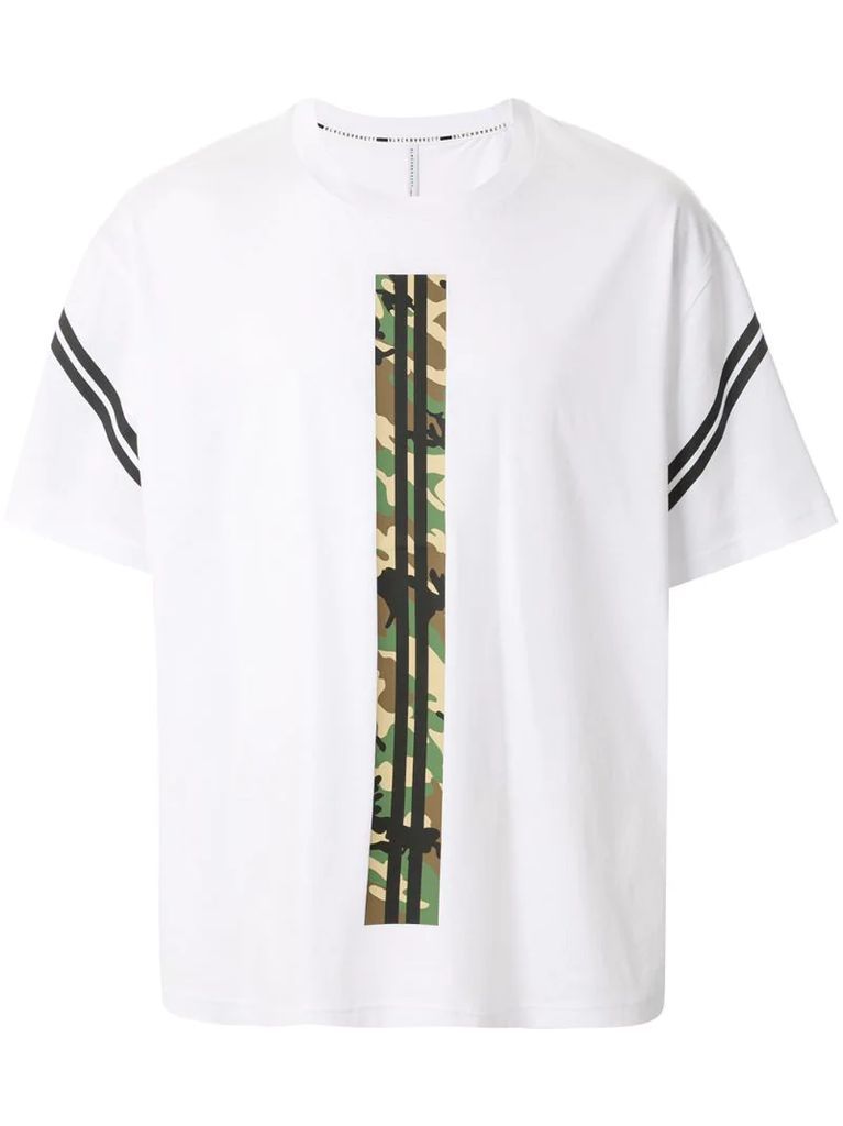 contrasting stripe cotton T-shirt