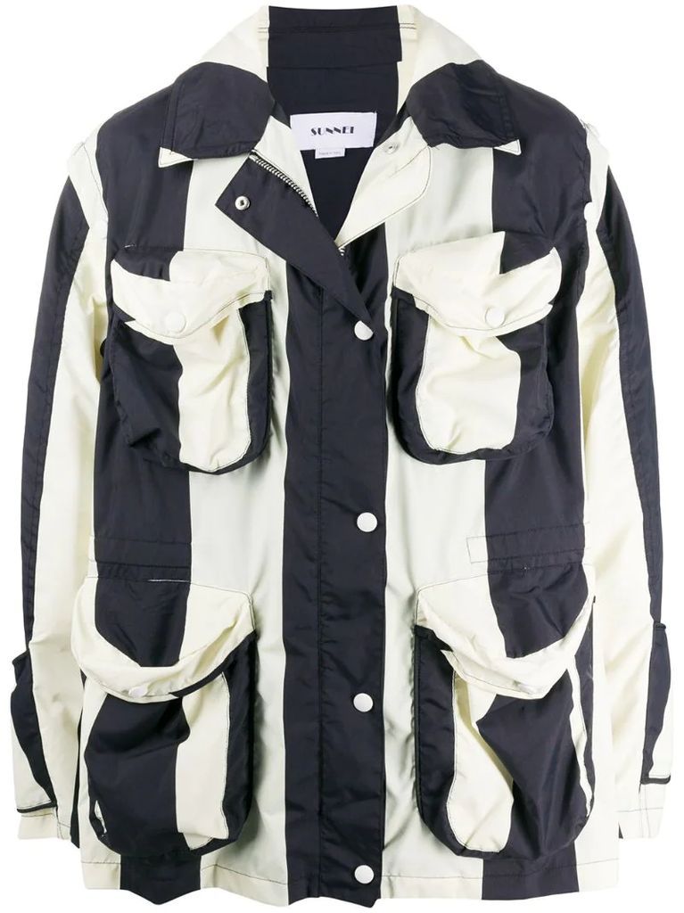 oversized stripe-print jacket