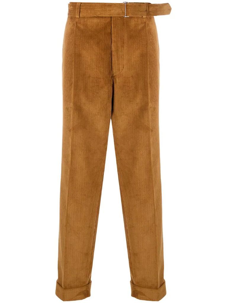 belted corduroy trousers