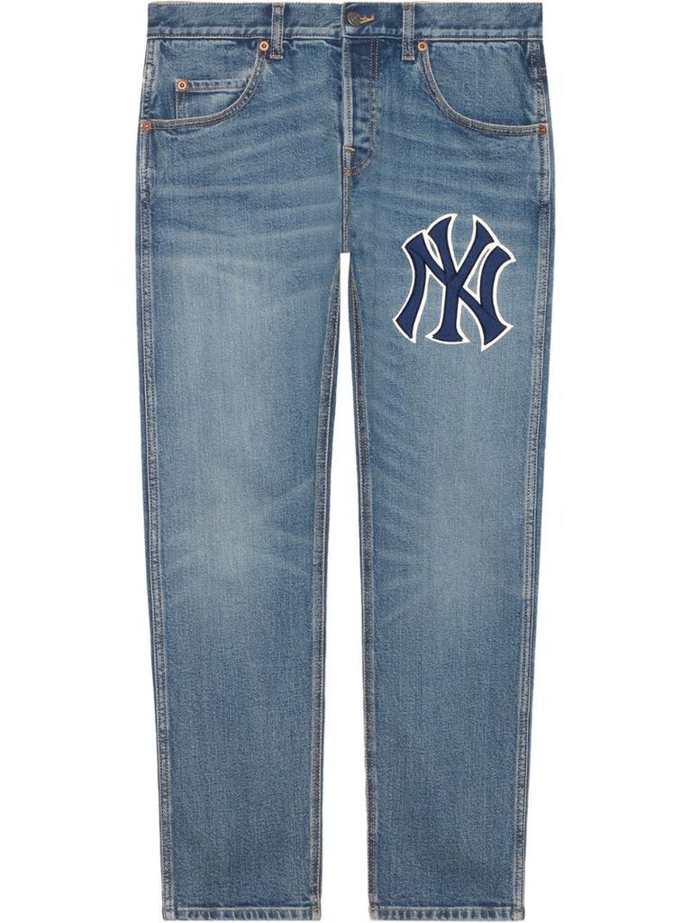 Tapered Yankees Logo Jeans