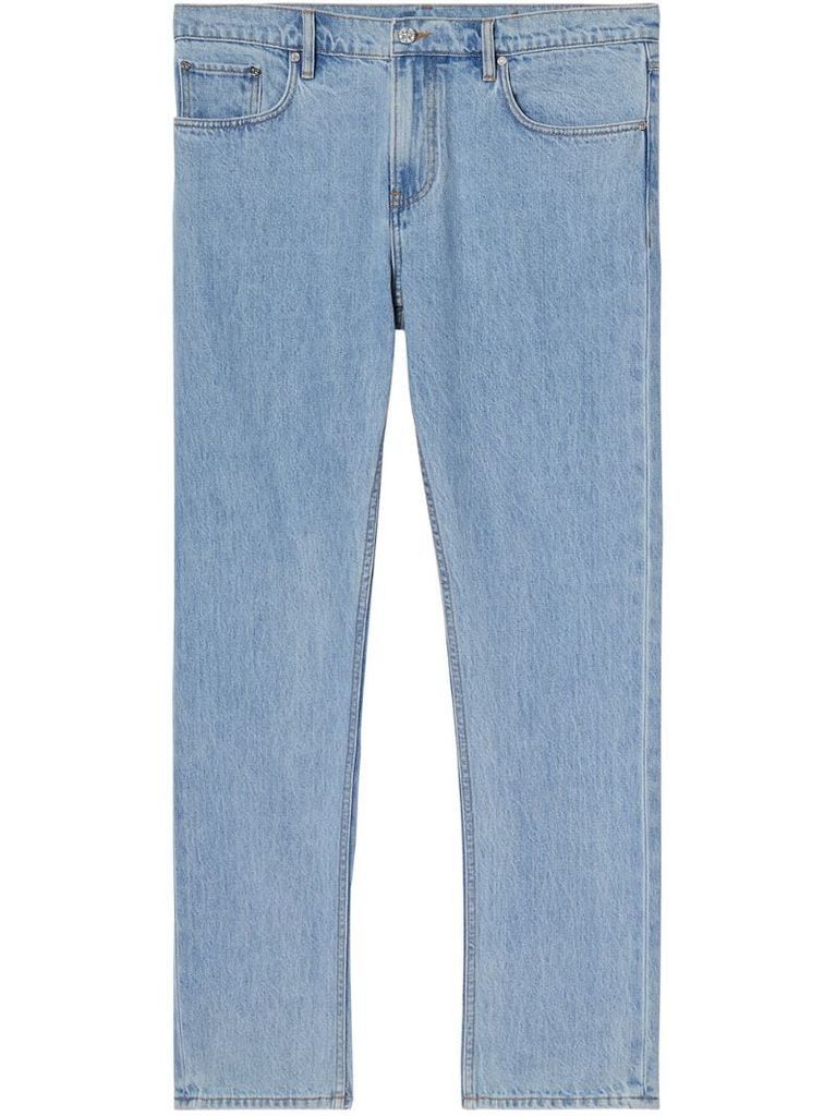 straight-fit washed jeans