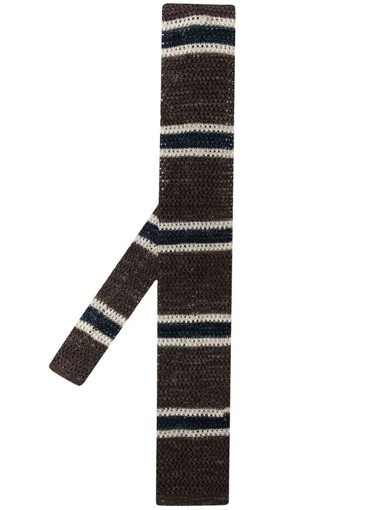 knitted striped tie