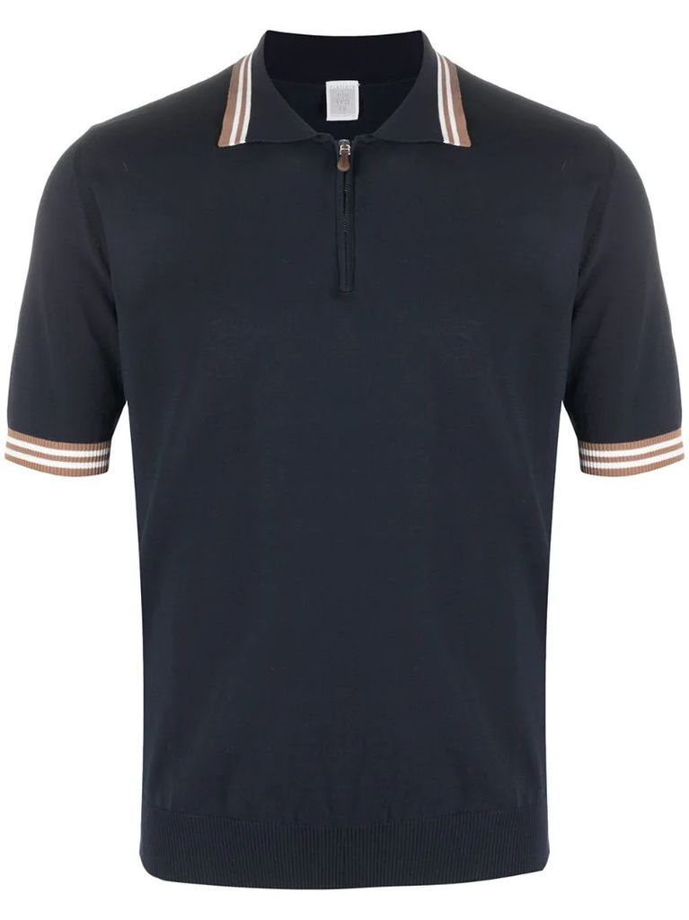 stripe-detail short-sleeve polo shirt