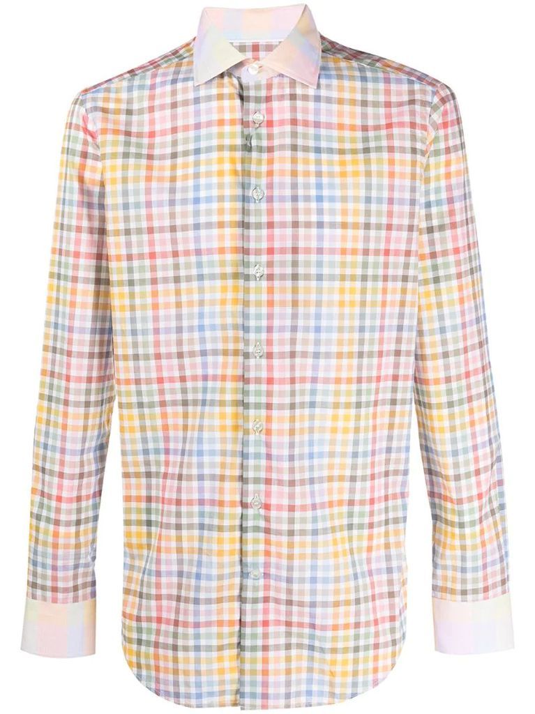 check-pattern long-sleeve shirt