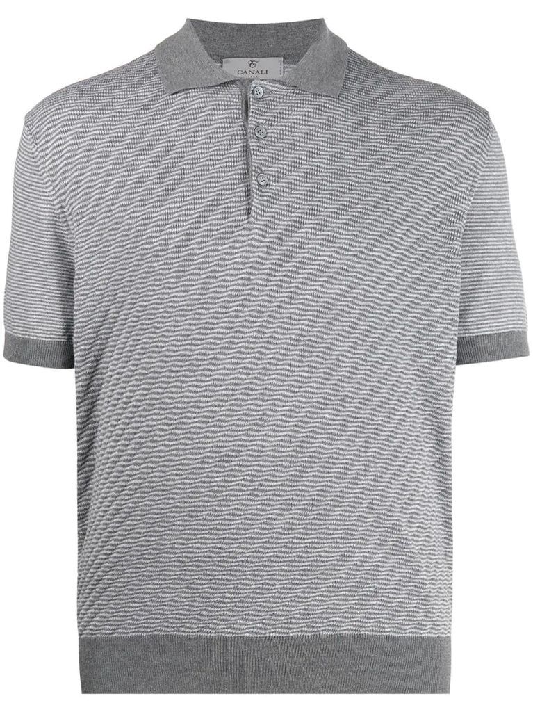 wave-stripe polo shirt