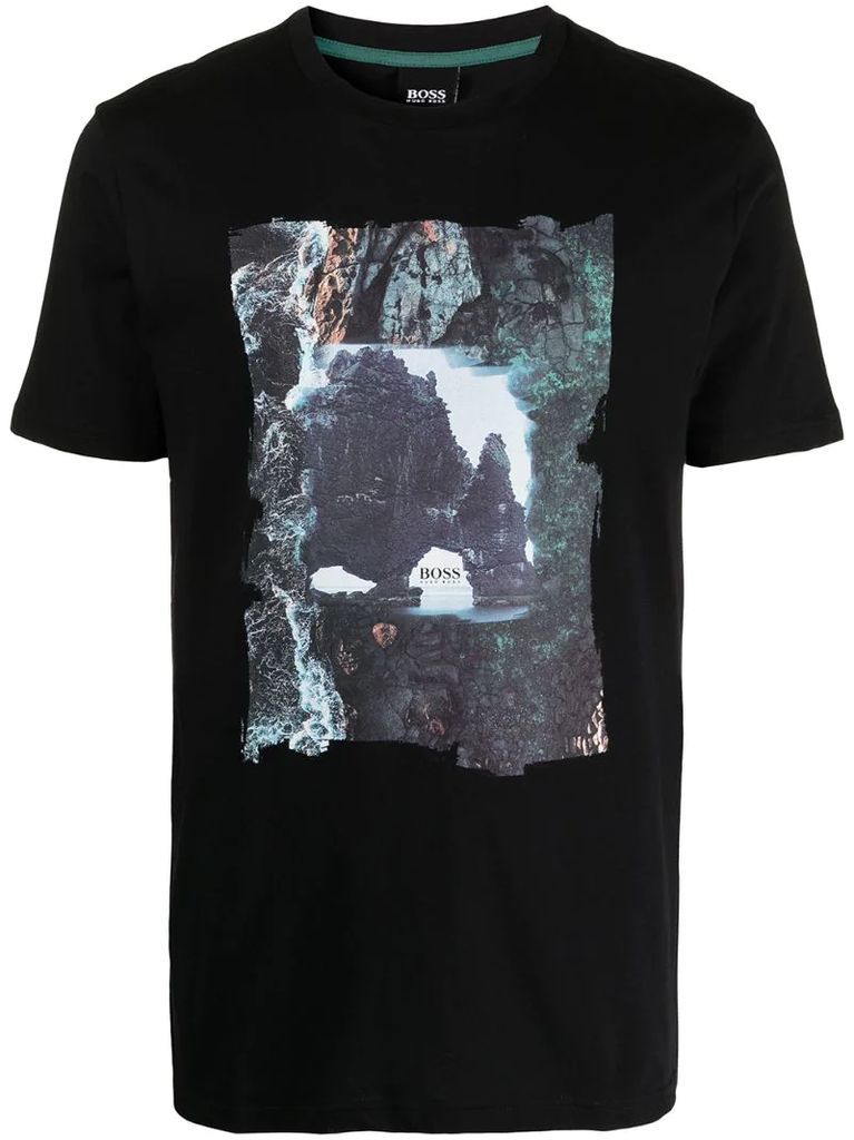 photographic-print cotton t-shirt