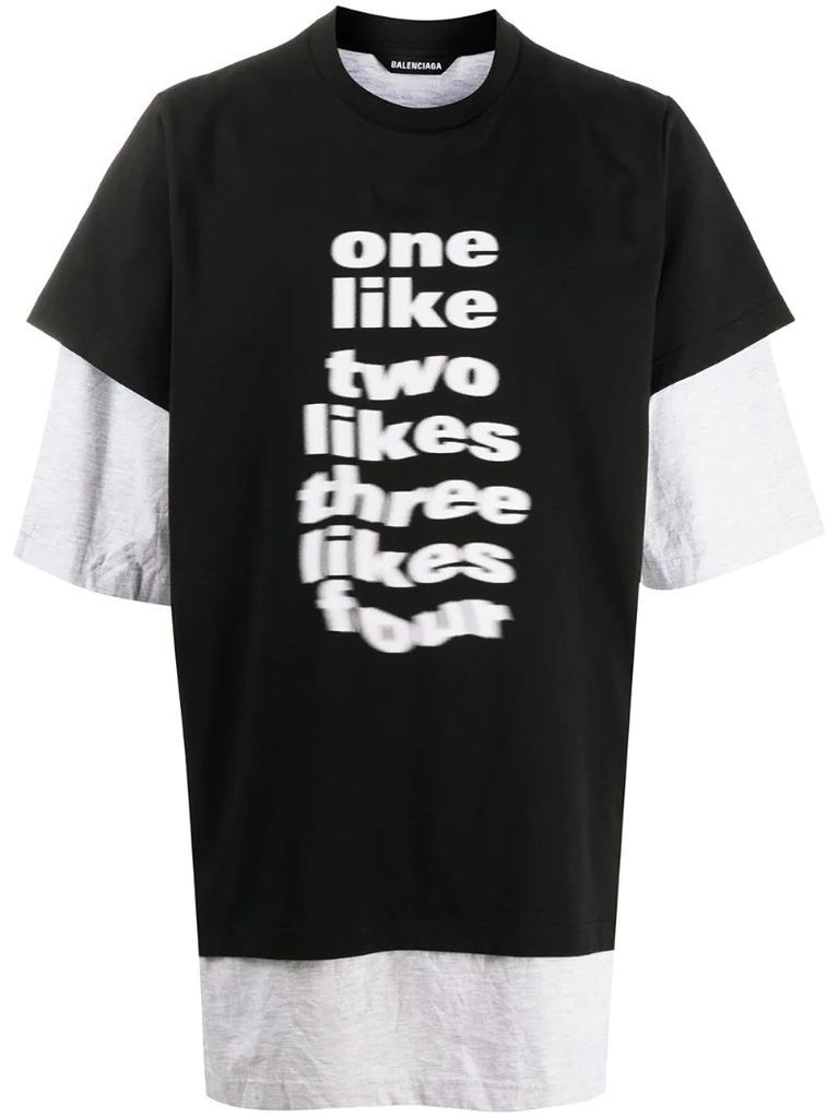 layered slogan-print T-shirt
