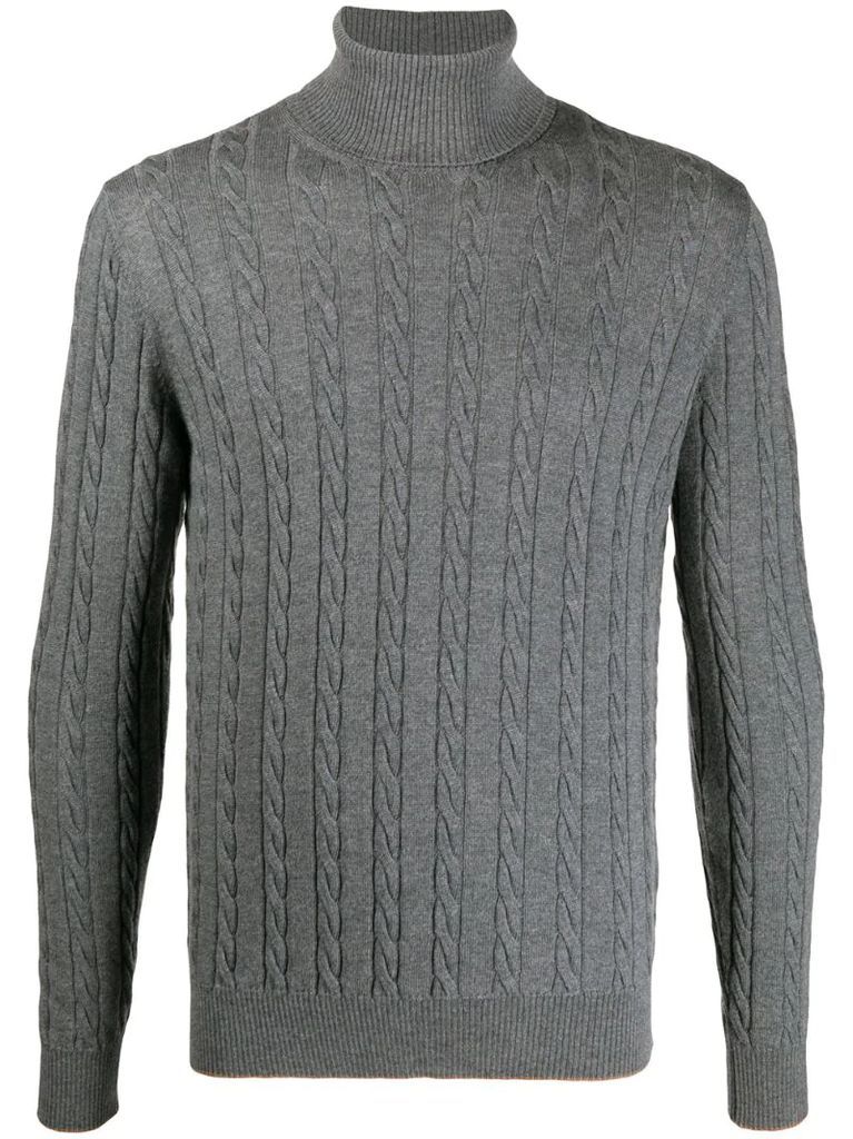 cable-knit wool jumper