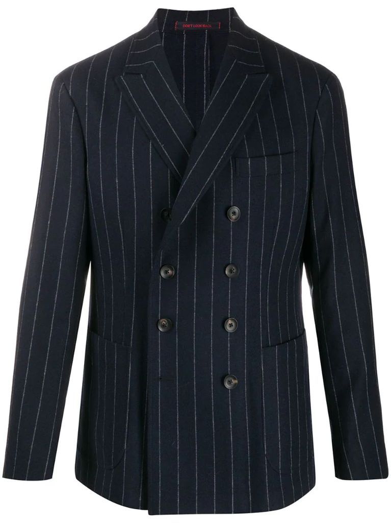 striped double-breasted blazer
