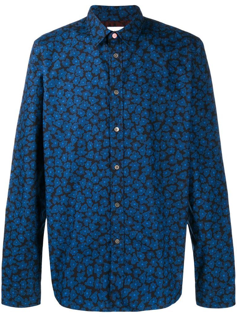 floral-print cotton shirt
