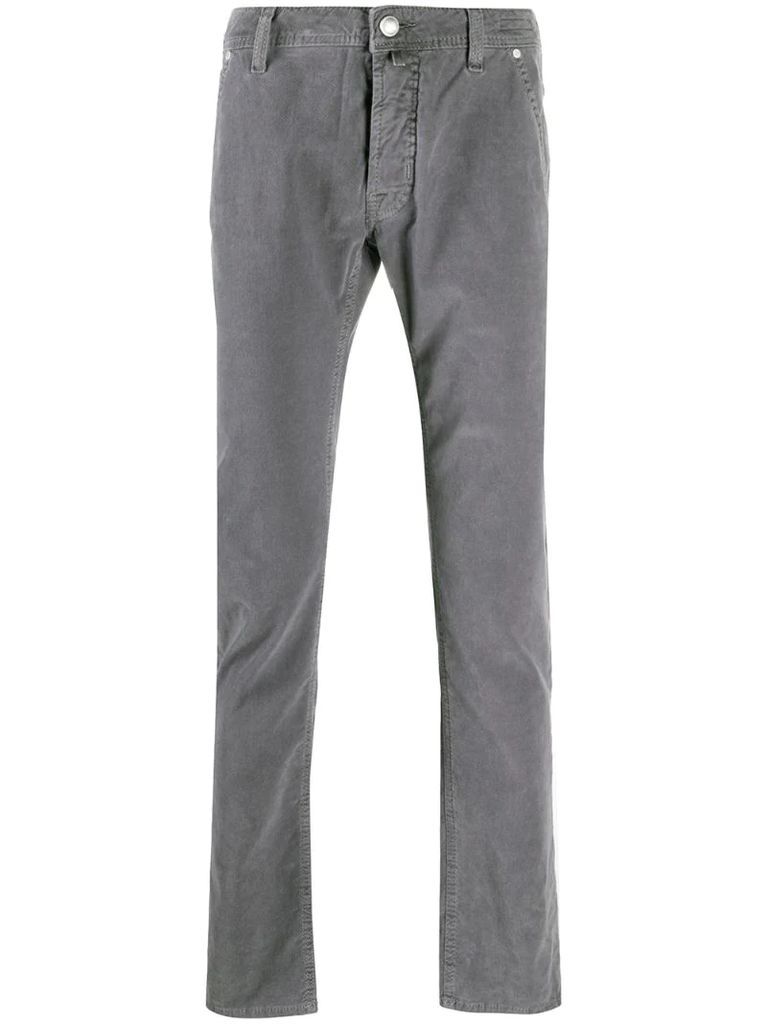 slim-fit washed trousers