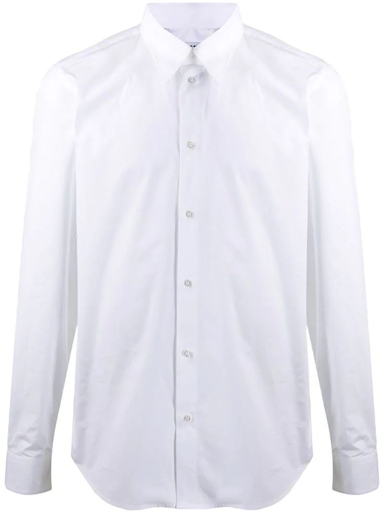 embroidered-collar formal shirt