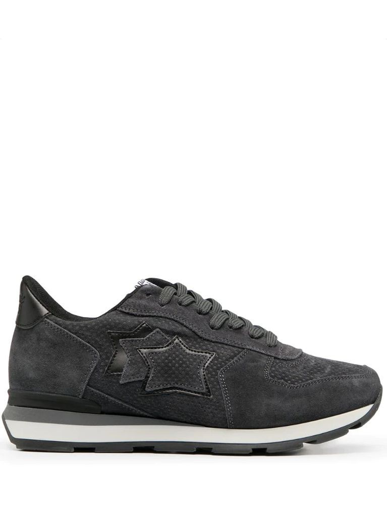 lace-up suede trainers