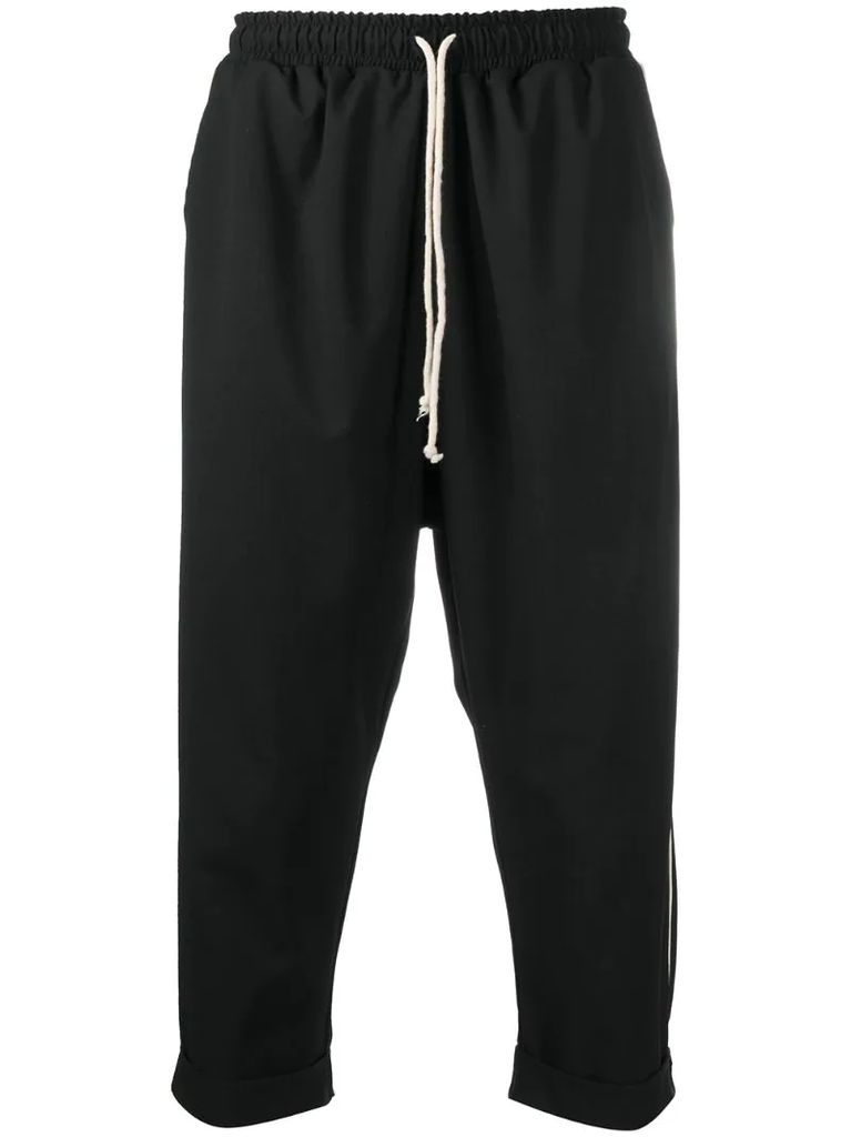 dropped-crotch drawstring trousers