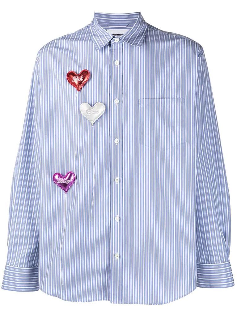 heart-patches cotton shirt