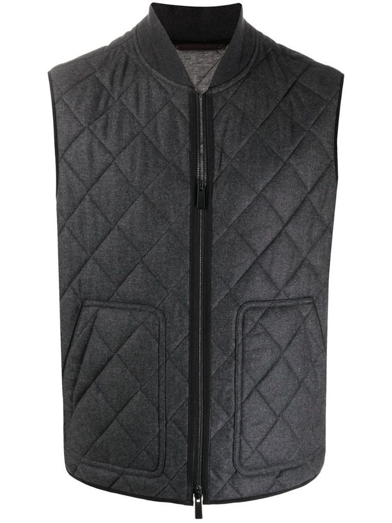 quilted wool gilet