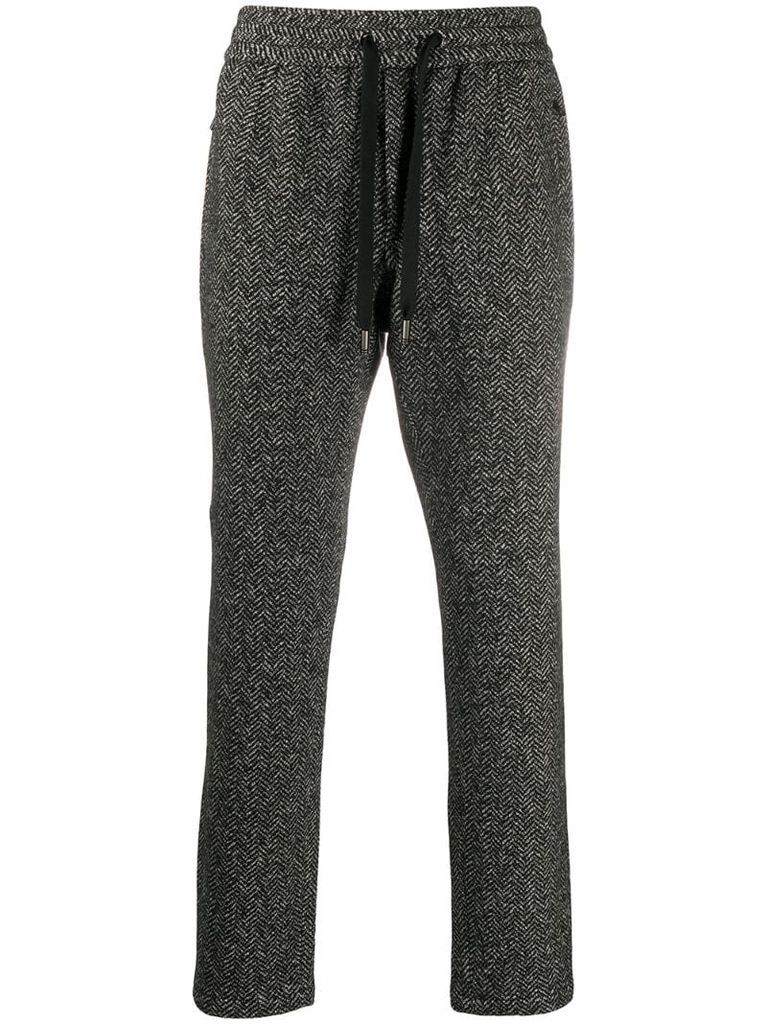 wool-cotton mix tailored slouch trousers with drawstring