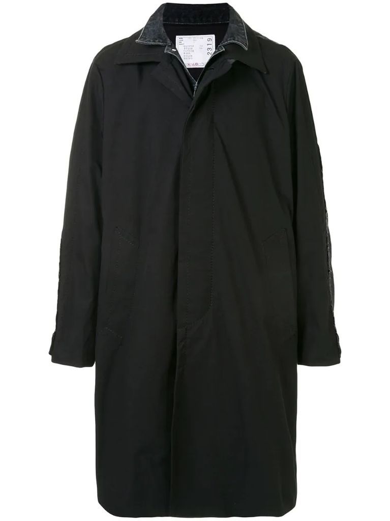 paneled midi coat
