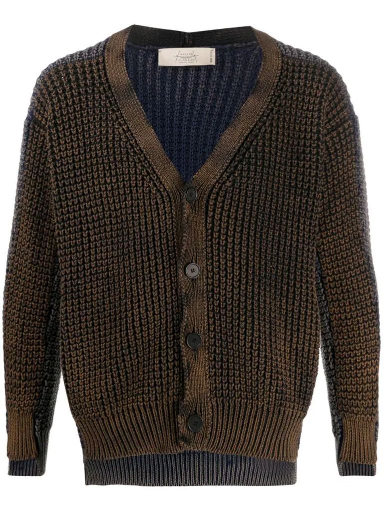 panelled two-tone cardigan