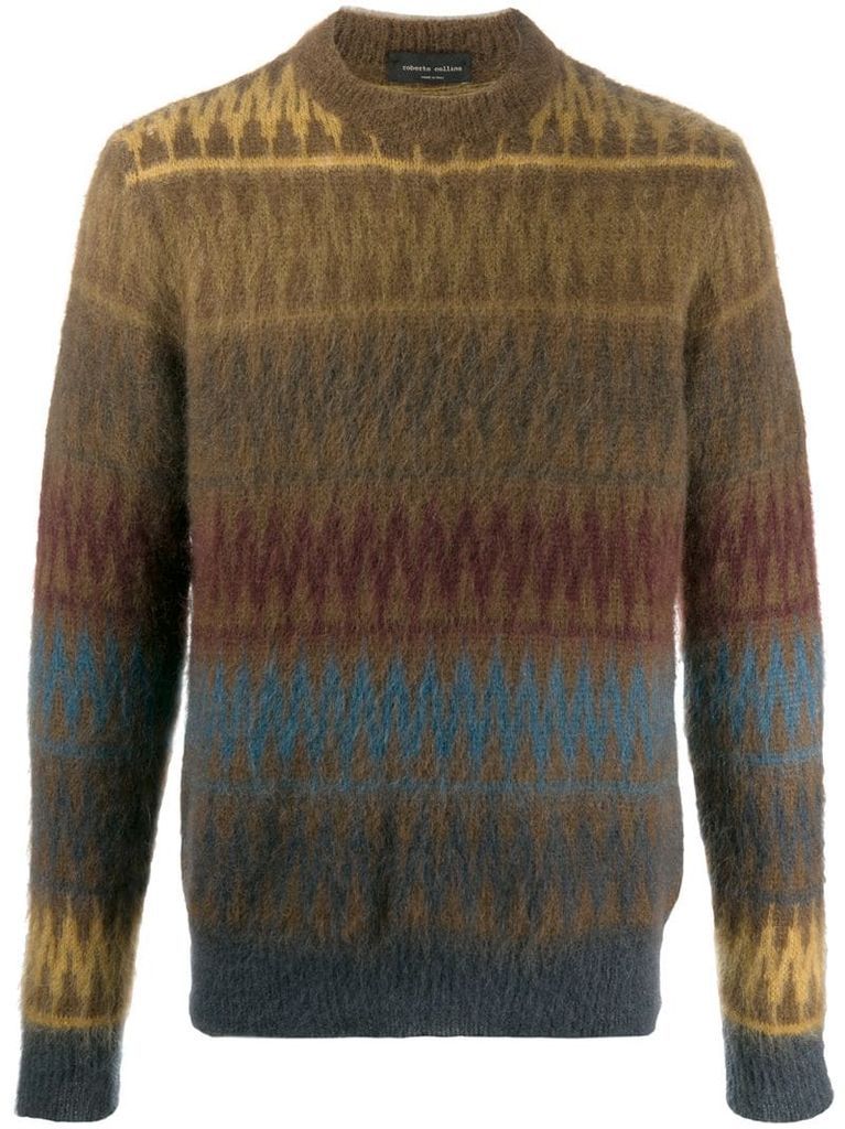 geometric pattern knit jumper