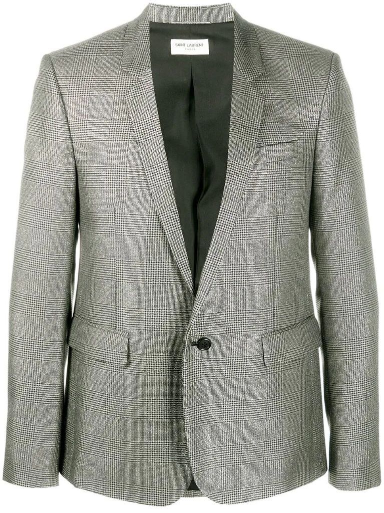 metallic sheen single-breasted blazer