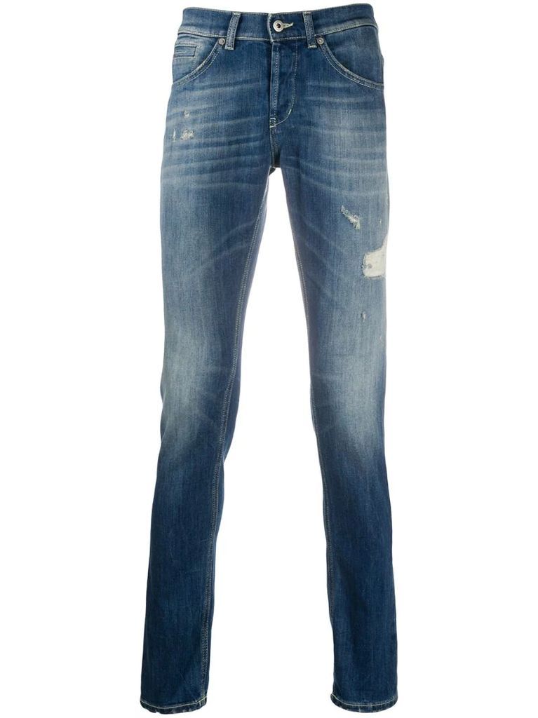 skinny fit stonewashed jeans