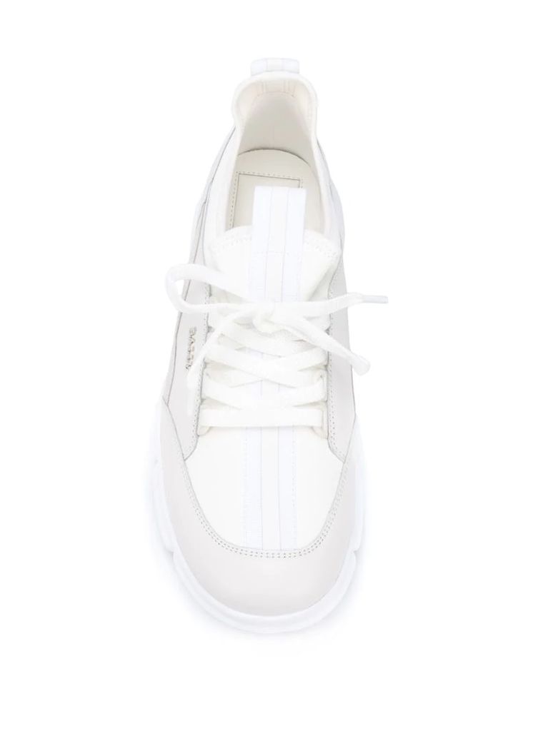 panelled logo sneakers