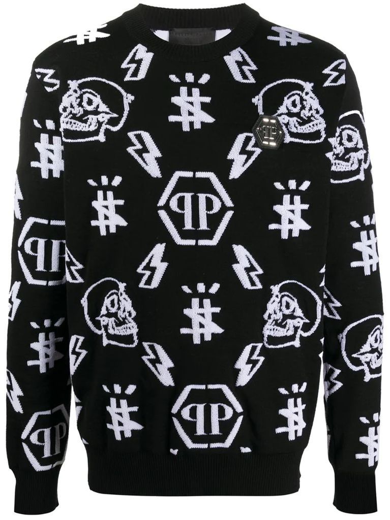 stitched icons jumper