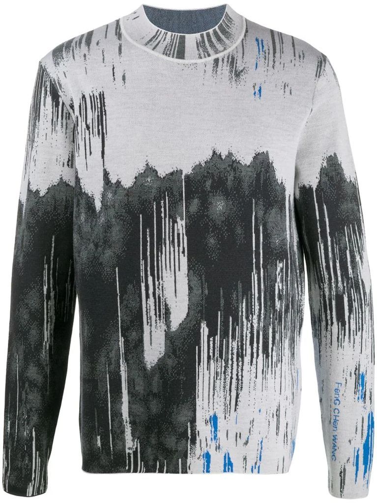 abstract print jumper