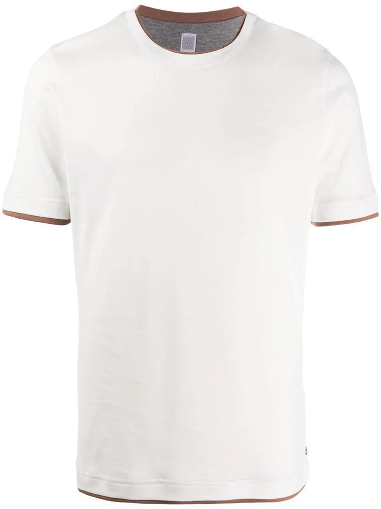 contrast-trimmed cotton T-shirt