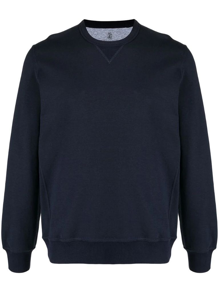 crew-neck long-sleeved sweatshirt