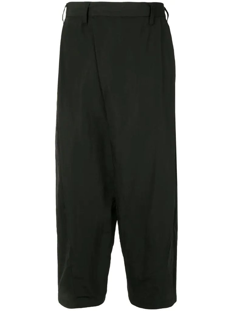 foldover front cropped trousers