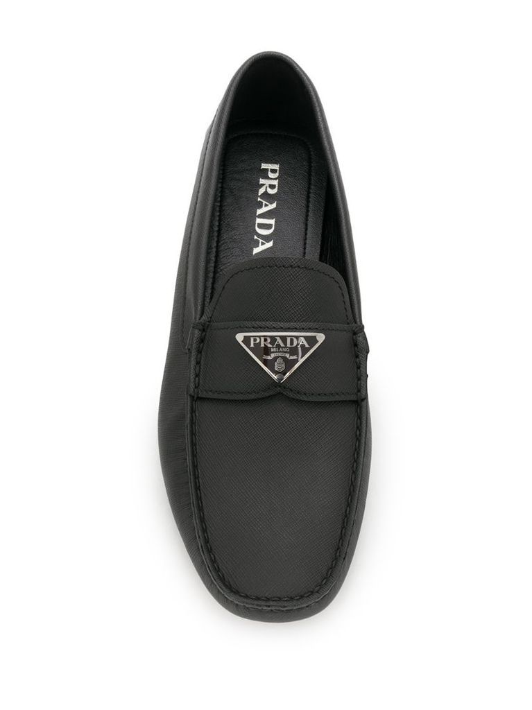 triangle logo loafers