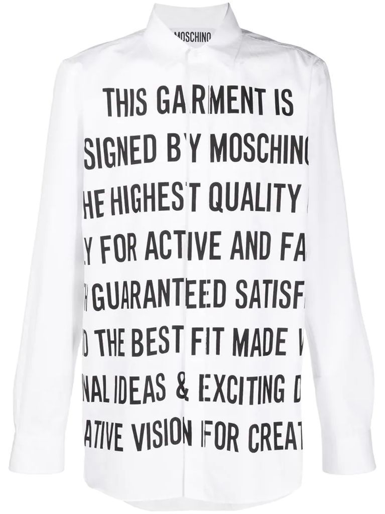 text-print cotton shirt