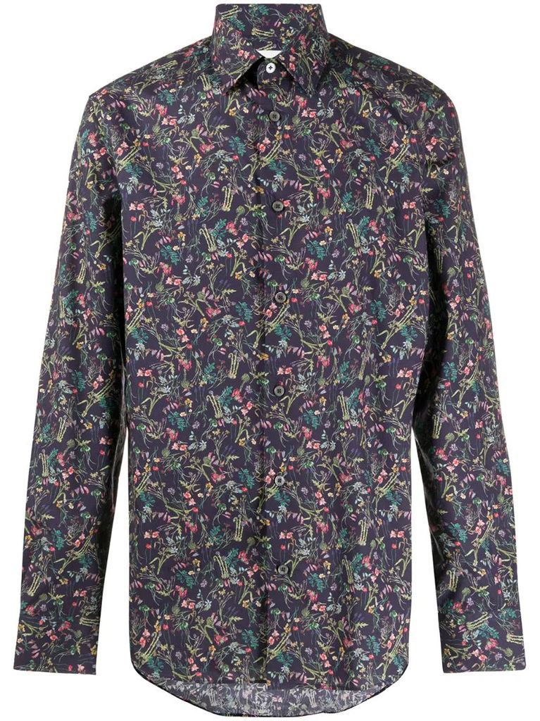 Scattered Floral print slim fit shirt