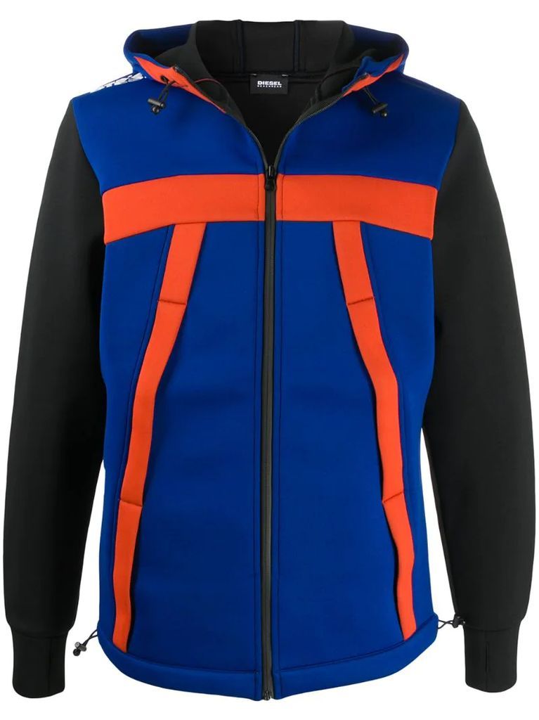 scuba fleece colour-block jacket