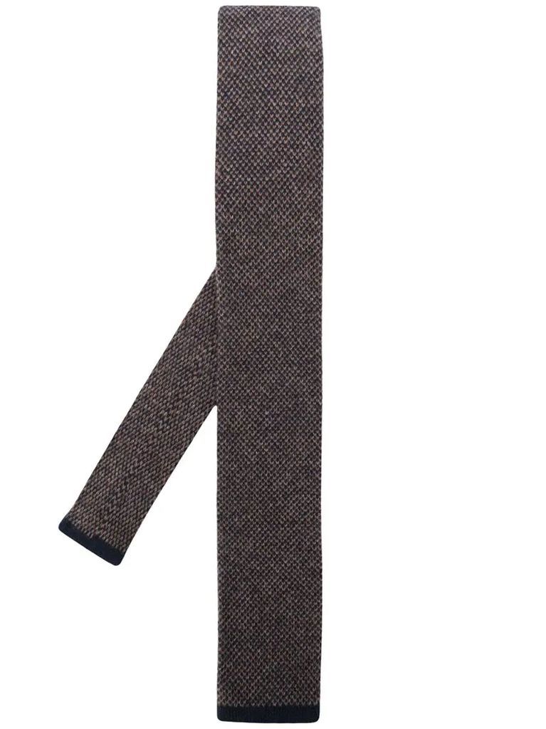 intarsia knit cashmere tie