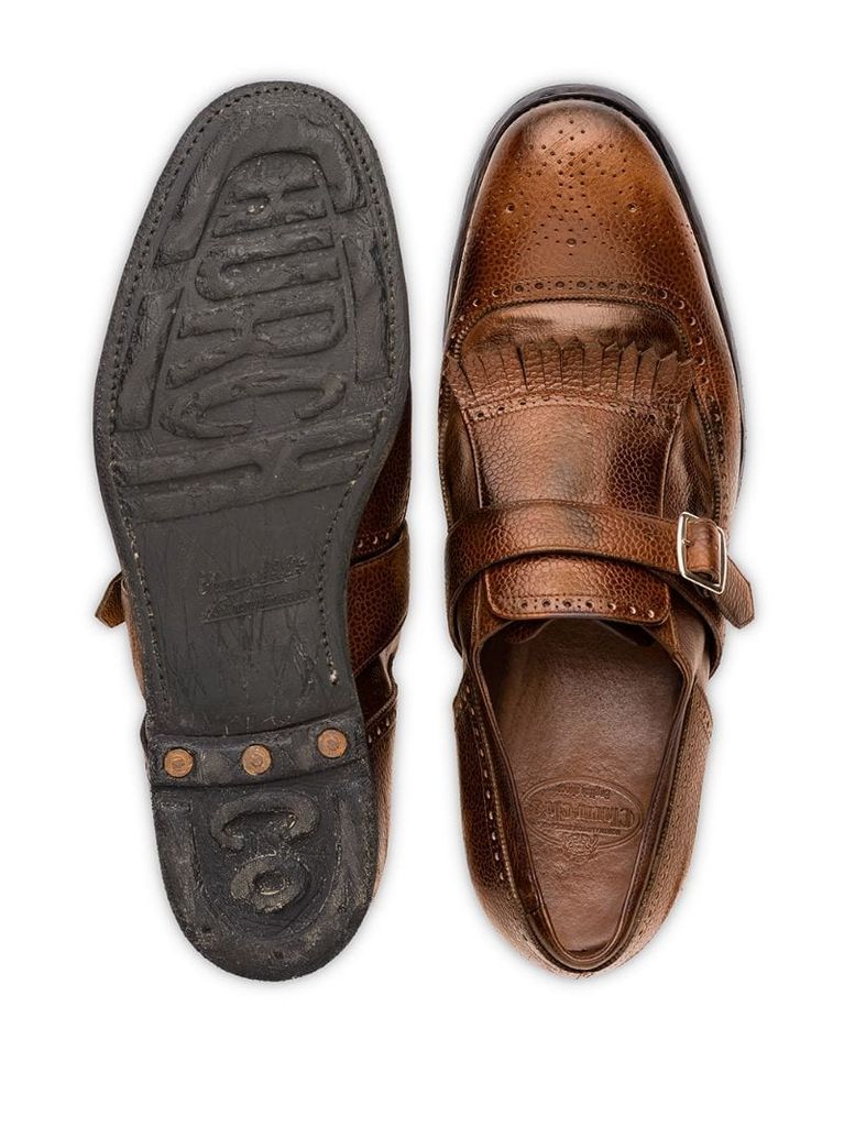Shanghai leather monk-strap shoes