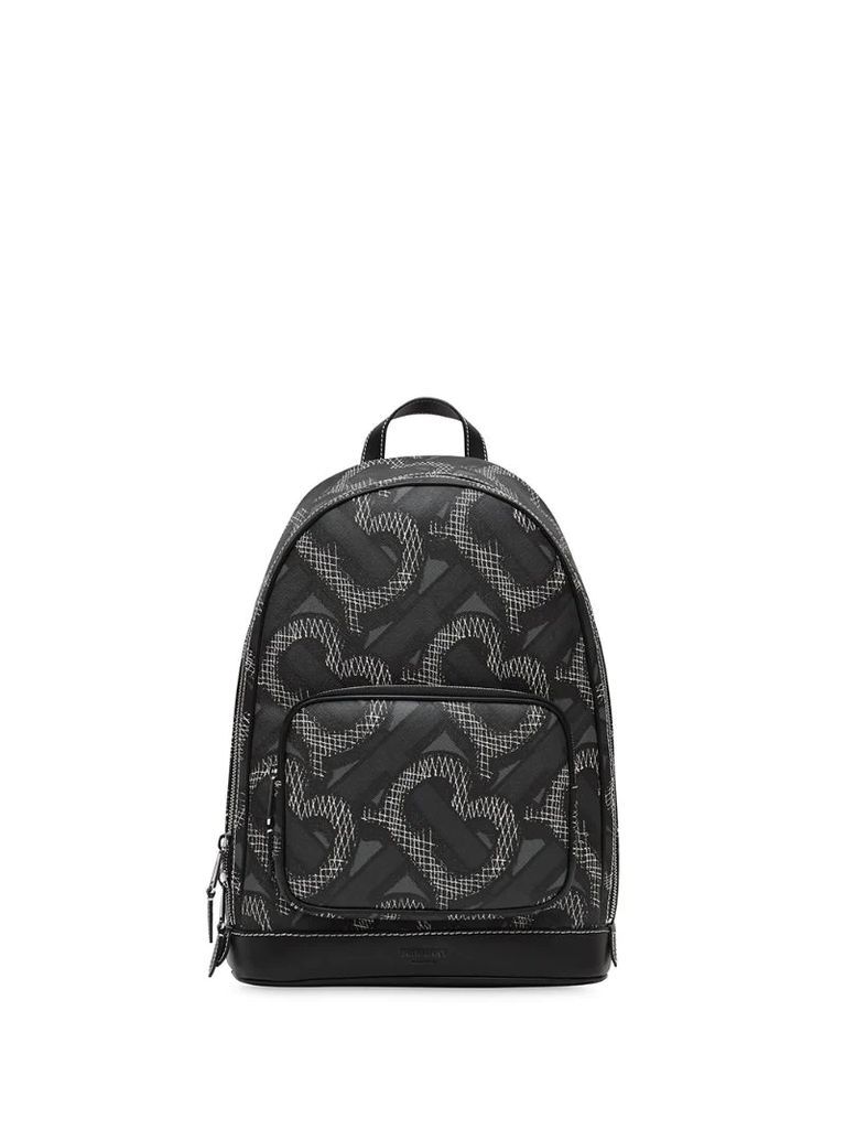 Monogram-print backpack